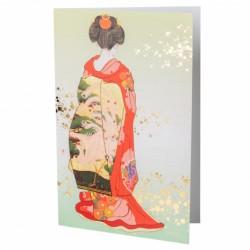 Japońska kartka na życzenia Geisha Kimono