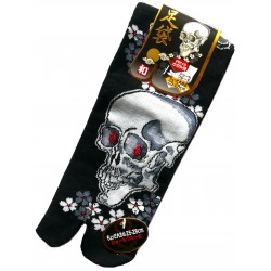 Skarpetki japońskie Skull black red flame tabi rozm. L