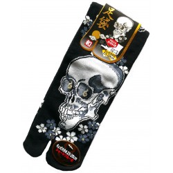 Skarpetki japońskie Skull black gold flame tabi rozm. L