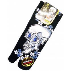 Skarpetki japońskie Skull black blue flame tabi rozm. L