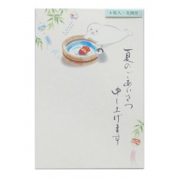 Zestaw japońskich pocztówek Natsu no goaisatsu Shiiru 5592812